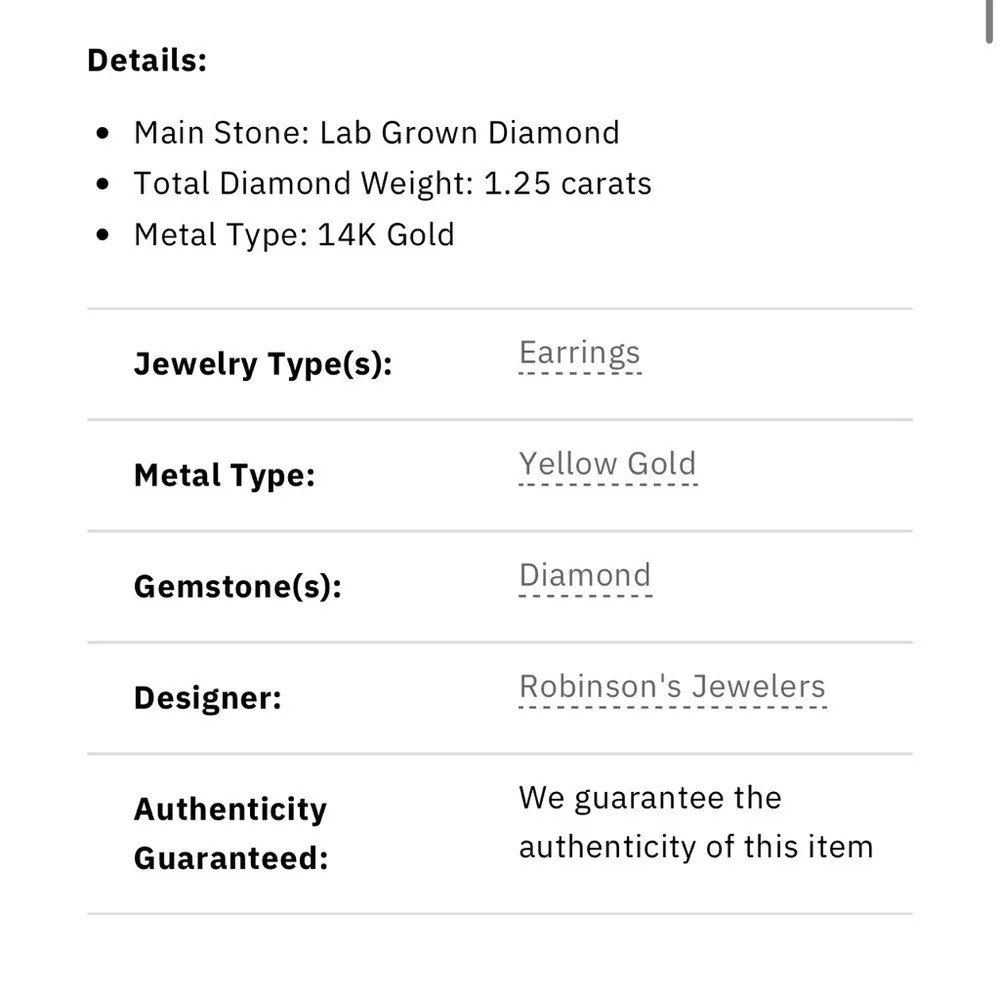 1.25 Carat Lab Diamond Earrings